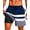 Blue+White, variant on Men's Swim Trunks with Compression Liner, Summer Quick Dry Beach Drawstring Board Shorts，5" Inseam Swimwear Swimsuit Swimming Shorts for Men(L, Blue Shark)