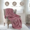 thumbnail image 5 of Superior Fleece Plush Fluffy Soft Blanket, Solid Mauve, Throw, 5 of 7