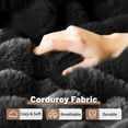 thumbnail image 6 of 66 Inch Chaise Lounge Chair for Indoor Use, Oversized Corduroy Upholstered Boneless Sofa Bed, Deep Seat Sleeper Couch, No Assembly Required，800lb Support black, 6 of 9