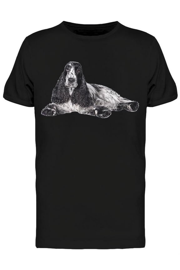 English Cocker Lying On His Legs T-Shirt Men -Image by Shutterstock, Male Medium