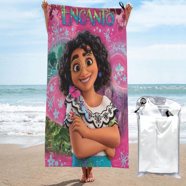 Toalla de playa Encanto, suave, ligera, de secado rápido, absorbente, grande, para baño, para niños y adultos, para viajes, natación, playa, gimnasio, camping, yoga, 27,5 x 55 pulgadas