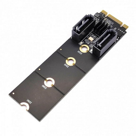 FVH NGFF Key B M PCI Express to SATA 3.0 6Gbps Dual Ports Vertical Adapter Converter Hard Drive Extension Card JMB582 2230 2242 2260 2280