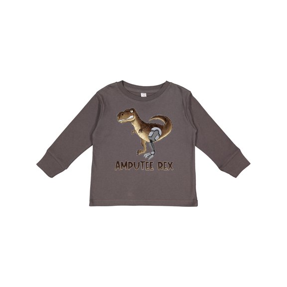 Inktastic Limb Loss Awareness Amputee Rex with Prosthetic Leg Boys or Girls Long Sleeve Toddler T-Shirt