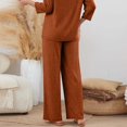 thumbnail image 4 of Women Ribbed Knit Lounge Pants Elastic High Waist Loose Wide Leg Drawstring Pant Fall Comfy Solid Trendy Trousers, 4 of 7