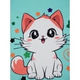 thumbnail image 4 of WIBACKER 3-12Y Girls Pajamas Set Kids Cat Sleepwear 2 PCS Short Sleeve Top and Shorts Pants for Toddler Girls Summer Jammies, 4 of 11