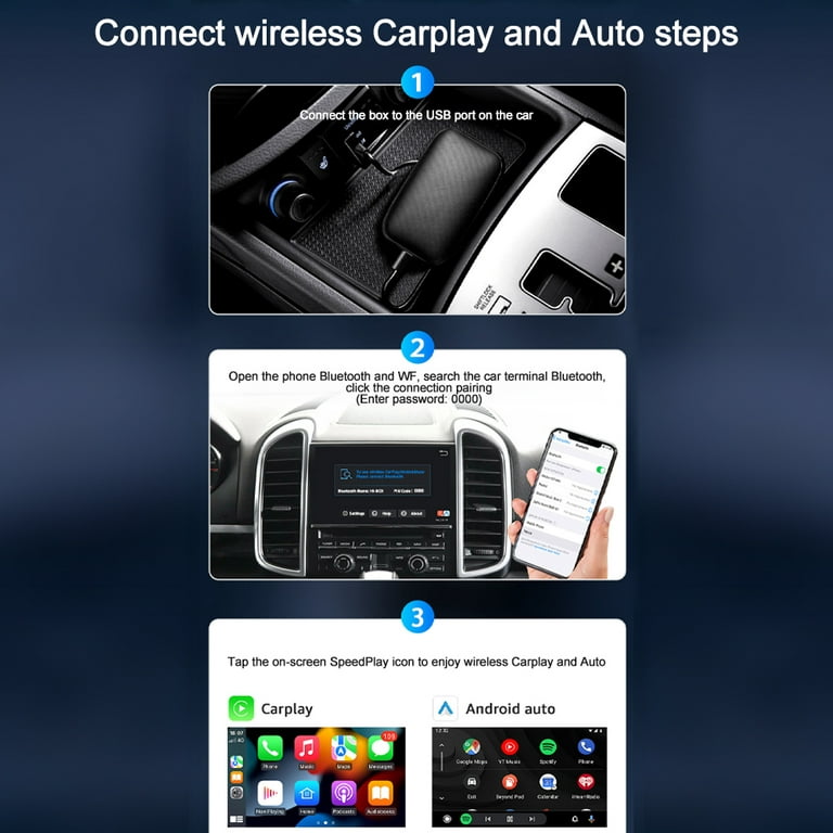 Virwir Android Auto Wireless CarPlay Adapter Wired to Wireless