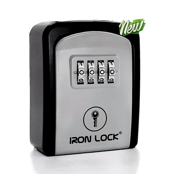 Iron Lock Small Wall Mount Key Lock Box with 4Digit Combo Resettable