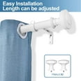 thumbnail image 3 of Urbanest 1" Diameter Alloy Steel Designer Single Curtain Rod – Elegant Drapery Hardware, Heavy-Duty Cast Iron Window Treatment Rod, 28" to 48", Glossy White, 3 of 7