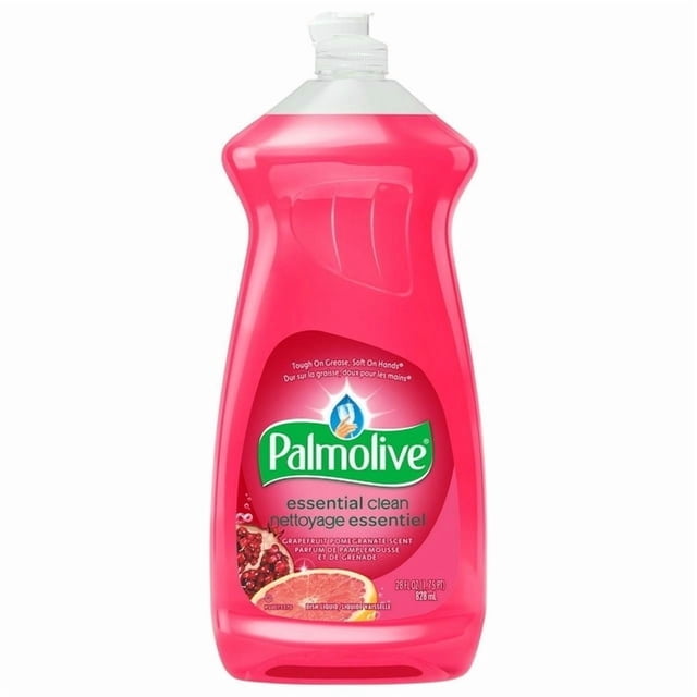 Palmolive Essential Clean Liquid Dish Soap, Grapefruit Pomegranate Scented Dish Detergent, 828 mL bottle