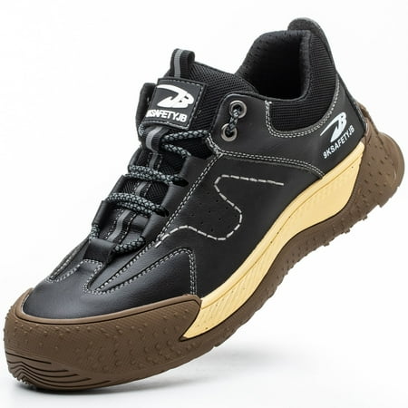 

Tanleewa Leather Steel Toe Work Safety Shoes for Men Shoe Size Men9.5/Women10.5