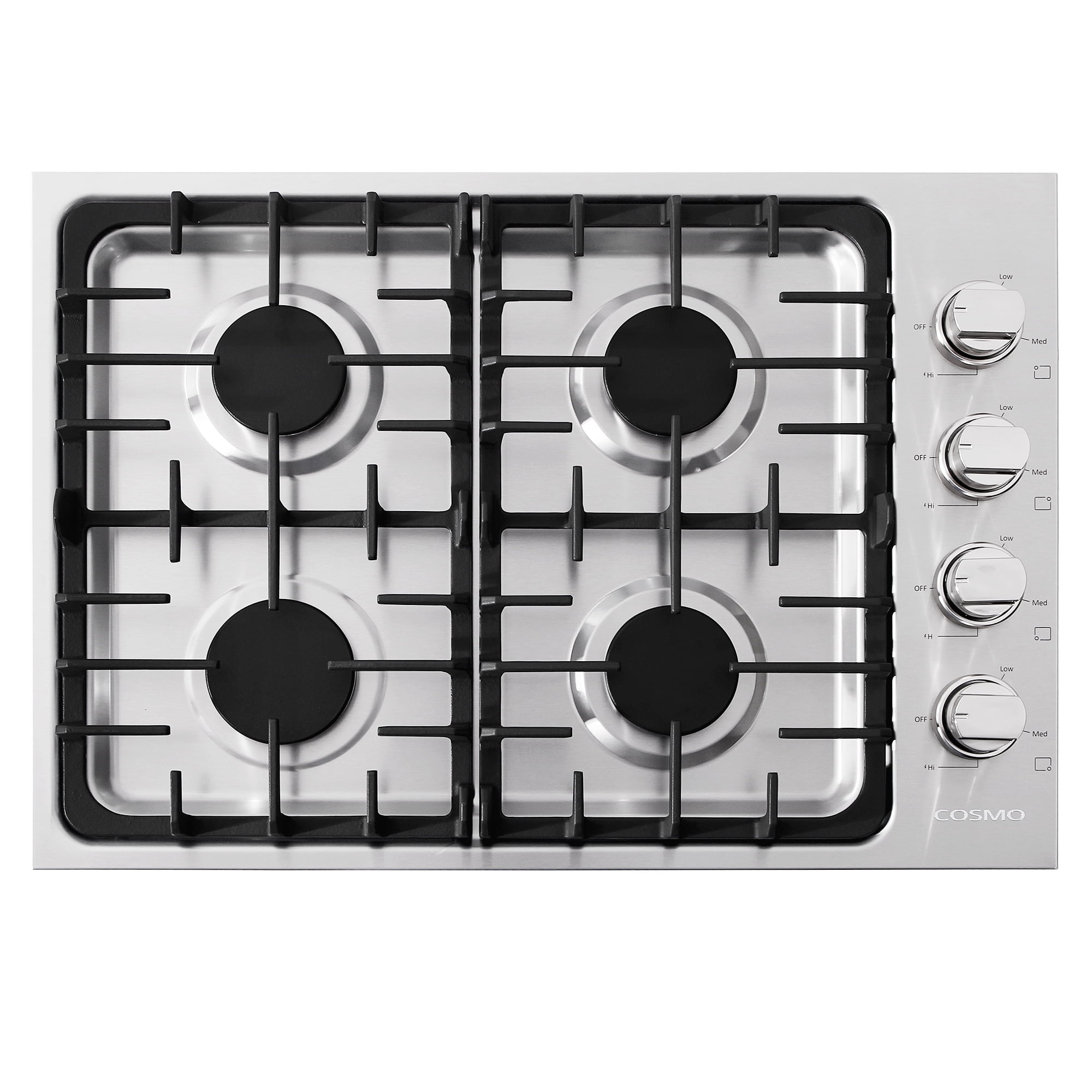 Sealed Kitchen Countertop Cast-Iron Double Burner Stainless Steel Body 