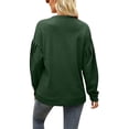 thumbnail image 4 of XFLWAM Womens Sweatshirts Crewneck Loose Tops Ruffle Long Sleeve Shirts Pullover Green S, 4 of 7