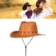 thumbnail image 5 of Sombrero de vaquero occidental informal para niñas, de gamuza artificial, de ala ancha, para Halloween (amarillo vaca), 5 of 5