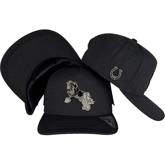 Caballo Plate Snapback Hat, Flat Bill Adjustable Baseball Cap for Men Women, Hip Hop Style Streetwear