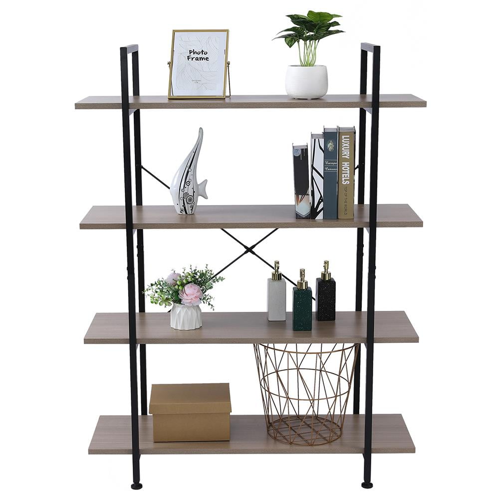 Zimtown 3/4/5 Tier Industrial Style Bookcase and Bookshelf, Metal and