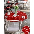 thumbnail image 5 of Outdoor Tablecloths with Umbrella Hole & Zipper, Red White Bow Round Tablecloth 54 Inch, Modern Art Watercolor Bowknot Waterproof Table Cloth, Patio/Pool/Picnic Table Covers, 5 of 8