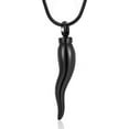 thumbnail image 1 of Italian Horn Cremation Jewelry Urn Necklace for Ashes for Women Men Stainless Steel Memorial Ashes Locket Pendant, 1 of 6