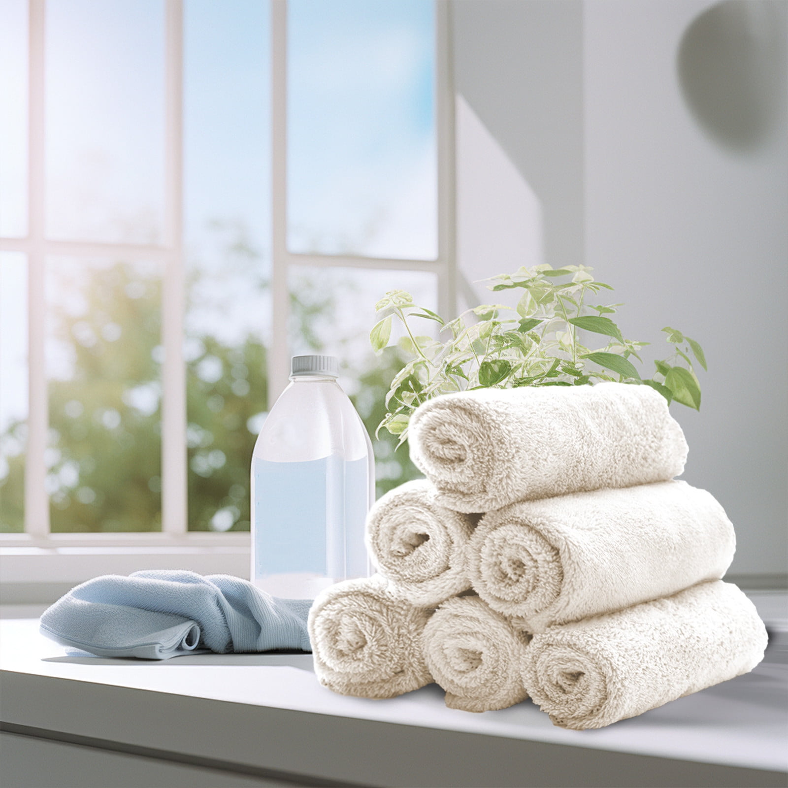Bath Towels Set 50 Pack | Cotton Soft Absorbent Face & Hand Towels | Thick Durable Wash Cloths for Bathroom Spa Dorm Hotel Salon | 11.8x11.8 in | Multiple Colors | Home Gift Towels