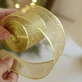 thumbnail image 6 of Christmas Ribbon, Gift Wrap Ribbon, Decorative Ribbon, Golden Glitter Polyester, Home Holiday Decorations, 6 of 6