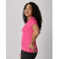 thumbnail image 2 of Hanes Sport Cool DRI Women's Performance V-Neck T-Shirt Wow Pink S, 2 of 6
