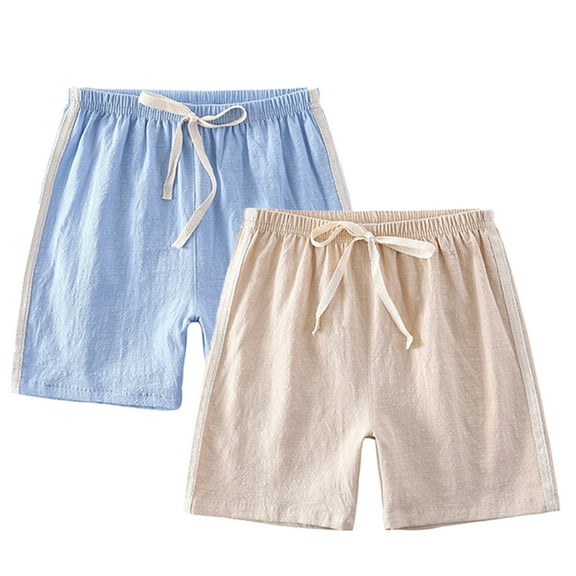 Esaierr Kids Toddler Shorts for Boys Girls,Little Big Boys Girls Elastic Short Pants Youth Summer Casual Solid Color Cotton Ace-Up Beach Pants for 2-13Y