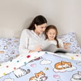 thumbnail image 5 of Feelyou Cat Kitten Teens Full Size Comforter Sets, Cartoon Love Heart Bedding Sets, 3pcs, 5 of 8
