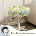 thumbnail image 4 of ZIATUBLE Lemon Flower Round Stool Cover Cushion Stretch Circle Chair Slipcover Set 2 Piece Polyester Round Stool Slipcover 14"-16" Stool Slipcovers for Home and Commercial Daily Decor, 4 of 6