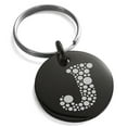 thumbnail image 2 of Stainless Steel Letter J Initial Dotted Monogram Engraved Small Medallion Circle Charm Celtic Keychain Keyring, 2 of 5