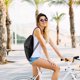 thumbnail image 2 of Bolsa con cordón para mujer y hombre, bolsa deportiva impermeable, mochila con cordón, bolsa deportiva para gimnasio, mochila grande resistente al agua, bolsillo exterior con cremallera, 2 of 7