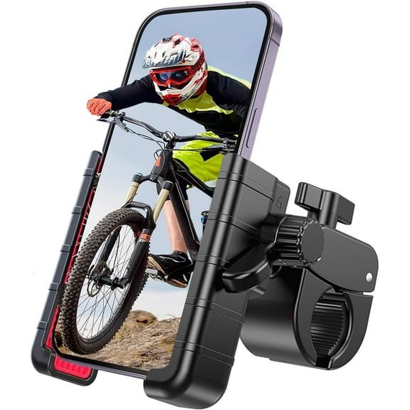 Motorcycle Phone Mount, 2024-New Bike Handlebar Phone Mount for Motorcycle Bicycle Electric Scooter Stroller - Bike Phone Holder for iPhone and 4.5''-7'' Smart Cell Phone