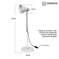 thumbnail image 3 of Lampara De Piso SKANDIGLOW Ajustable 120v blanca, 3 of 5
