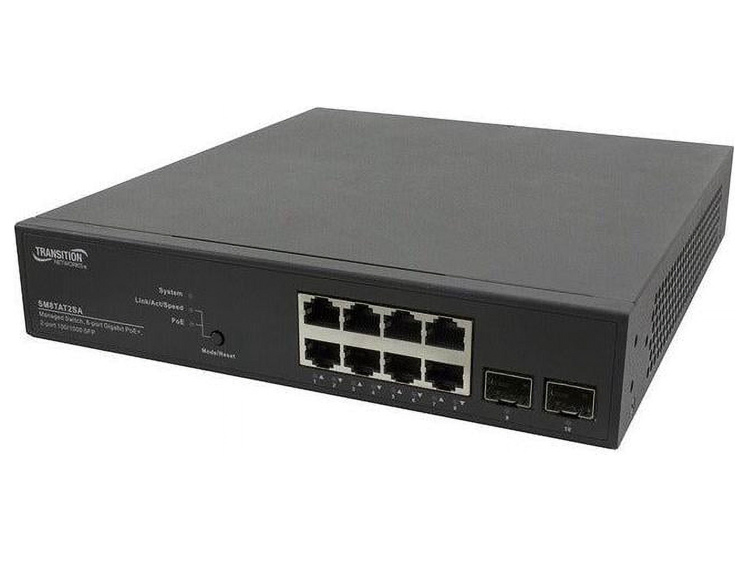 Transition Networks 8-Port Smart Managed PoE+ Switch w/ 2 SFP Slots