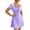 *Purple, variant on ClodeEU Women's Square Neck Front Tie Short Sleeve Mini Dress,Casual Slim Waist Flared A Line Sundress Black,Women's Plus L