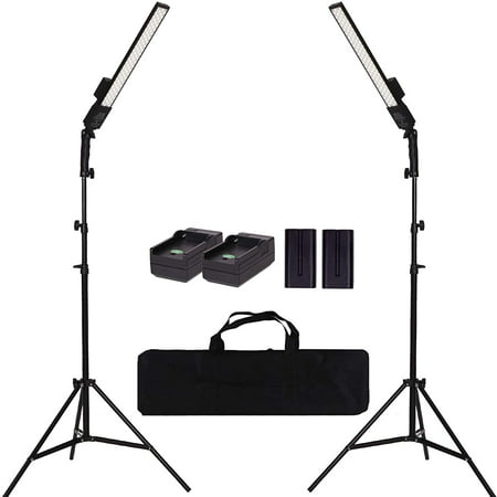 LED Video Light Battery Powered Photography Light Portable Handheld Wand,Dimmable 2800-5500K Photo Studio Light Kit with NP-970 Li-ion Battery and Stand for Portrait, YouTube ,Outdoor Video