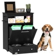 thumbnail image 1 of PawHut Pet Feeder Station Storage Cabinet, Storage Container, Black, 1 of 10