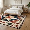 thumbnail image 3 of ODIKA 6'x9' Ultra-Soft Area Rug, Primitive Distressed Vintage Folk Border Farmhouse Lettering None Washable, Bare feet friendly, Silk-Touch for Guest Room, Bedroom, 3 of 7