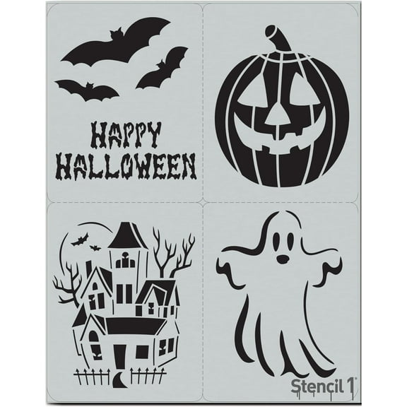 Stencil1 Halloween 4-Pack Stencil Set V2 Art Craft