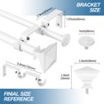 thumbnail image 5 of Urbanest Square Urn Double Curtain Rod Set, 5/8", 84"-120", Glossy White, 5 of 5