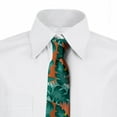 thumbnail image 3 of Men's Tie, Tropical Jungle Monstera, 3.7", Teal Rust and Turquoise, by Ambesonne, 3 of 4