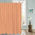 thumbnail image 3 of Fabric Shower Curtain Abstract Peach Diamond Plaid Texture Shower Curtains with 12 Hooks Waterproof Machine Washable Bath Curtains for Bathroom, 36 x 78in, 3 of 6