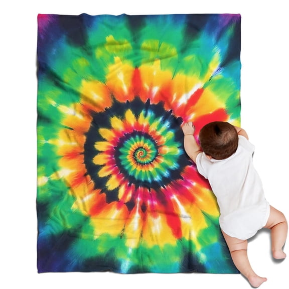 Rainbow Tie Dye Mandala Pattern Blanket,Comfortable Soft Flannel Throw Blanket,All Season,Warm Lightweight Blankets for Sofa Bed Couch Living Room Chair,30"x40"