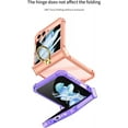 thumbnail image 3 of Built-in Screen Protector Case for Samsung Galaxy Z Flip 5 5G,with Ring Kickstand Holder Shockproof 4 Corners Airbag Transparent Slim Flip5 Cover (Blue), 3 of 9