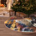 thumbnail image 4 of Salouo Abstract Lion Painting Christmas Tree Skirt 48" Farmhouse Christmas Decorations Snowman Xmas Tree Skirt Tree Mat for Holiday Party Decor, 4 of 8