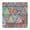 Multicolor Ethnic Geometric-1, variant on Pink Pioneer Flower Pattern Square Fitted Tablecloth with Elastic Edge,Square Table Cover,Washable Elastic Table Cover for Home Kitchen Party Decor 34"x34"
