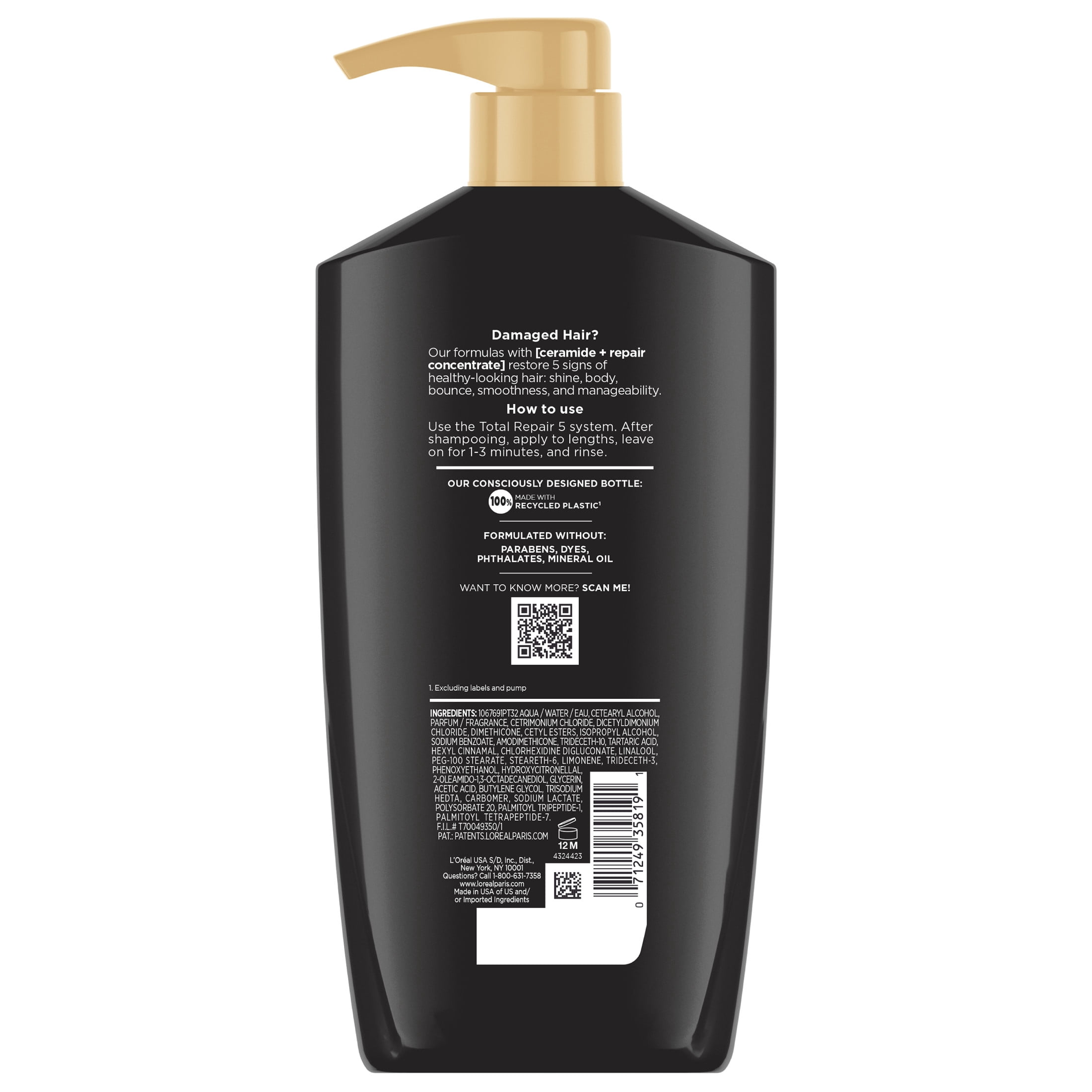 (2 pack) L'Oreal Paris Elvive Total Repair 5 Ceramide Hair Conditioner for Damaged Hair, 28 fl oz