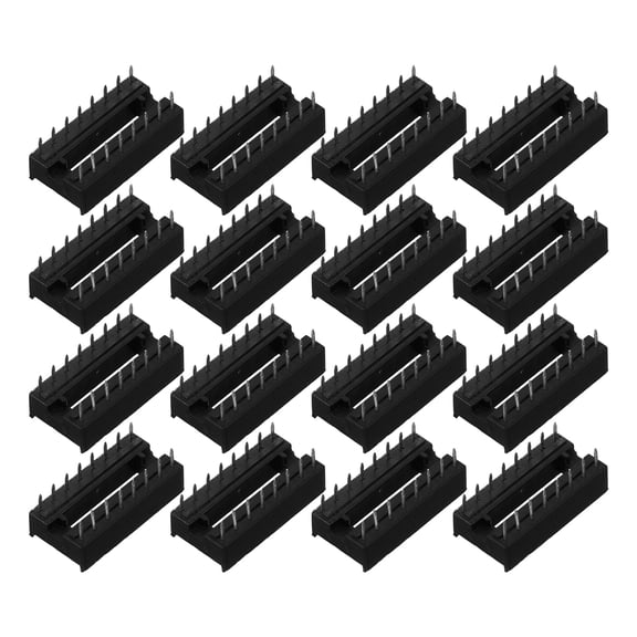 ibasenice 30pcs Double Row IC Socket Set Black Replacement for Electronic Components Projects