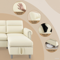 thumbnail image 5 of 106" L-Shaped Sectional Sofa Bed with Movable and Storage Ottoman for Living Room Furniture in Beige, 5 of 7