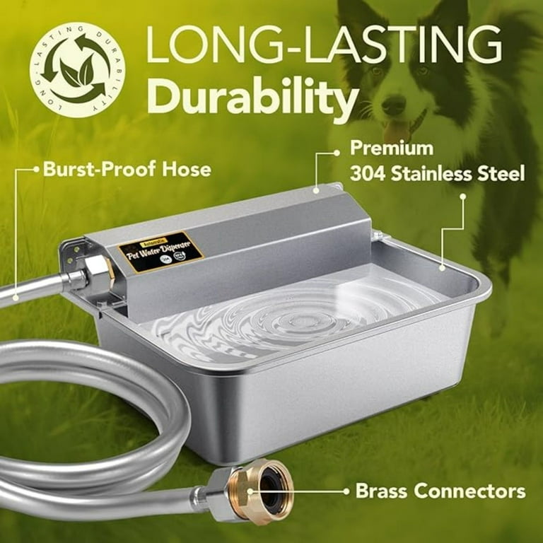 Water Dispenser for Dogs Gallons, 304 Stainless Steel Dog Water