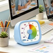 1-Hour Visual Clock with Front Knob for Baking, Reading, Study