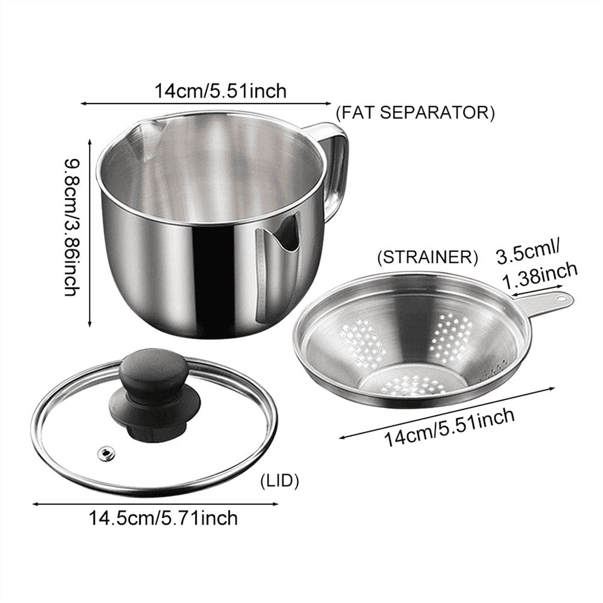 Louche Séparateur D'Huile En Acier Inoxydable 304 - Cuillère Filtre Soupe Sauces Ragoûts Avec Poignée Ergonomique Louche Ergonomique Poignée Confortable Pour Ragoûts